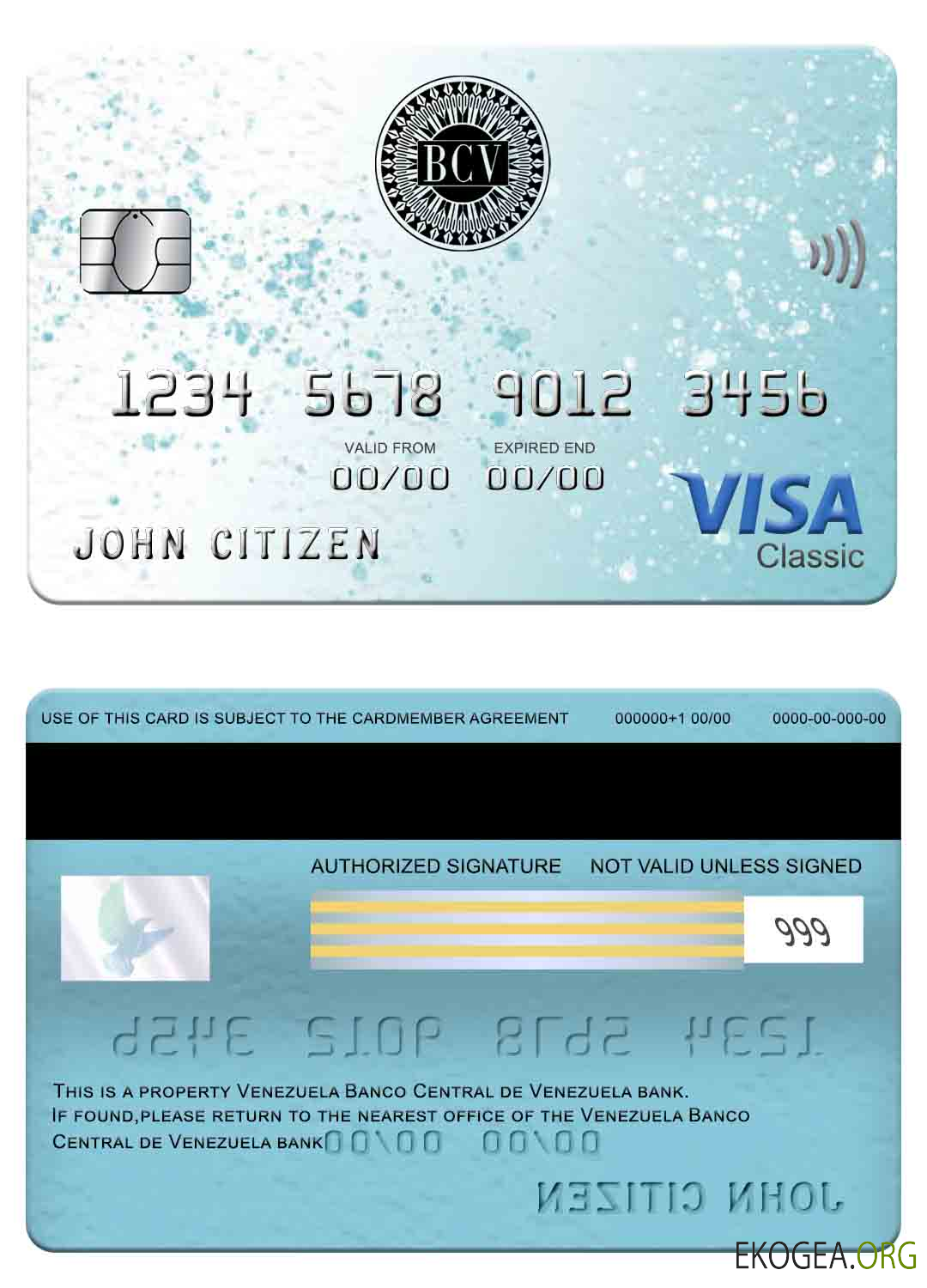 Venezuela Banco Central de Venezuela carte visa classique